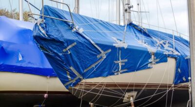boat stored for winter