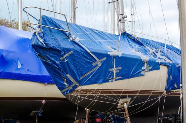 boat stored for winter