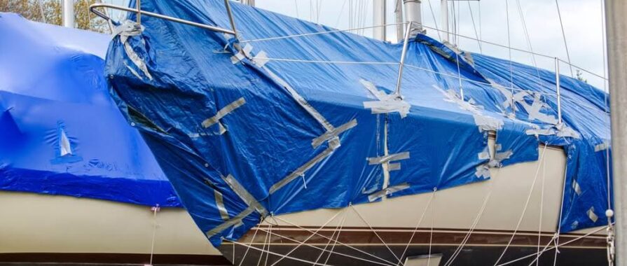 boat stored for winter